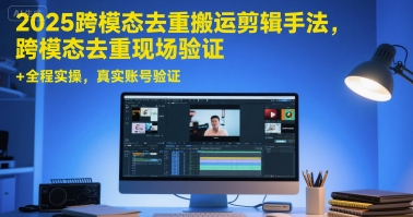 2025跨模态去重搬运剪辑手法，跨模态去重现场验证 +全程实操，真实账号验证-课程网