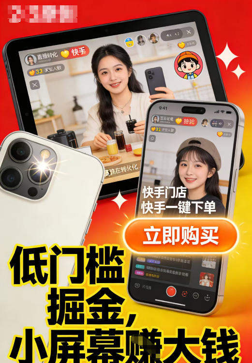 快手小店视频带货项目，适合各类人群低门槛入局-课程网