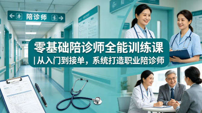 零基础陪诊师全能训练课｜从入门到接单，系统打造职业陪诊师-课程网
