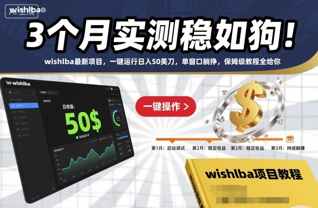 3个月实测稳如狗！wishlba最新项目，一键运行日入50美刀，单窗口躺挣，保姆级教程全给你【揭秘】-课程网
