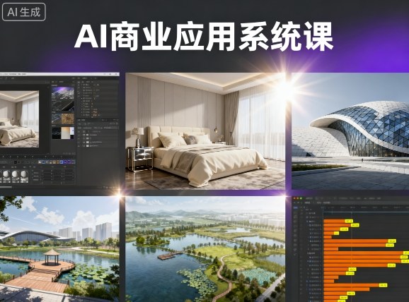 AI商业应用系统课，室内-软装-建筑-景观，智能设计+效果图+动画画实战-课程网
