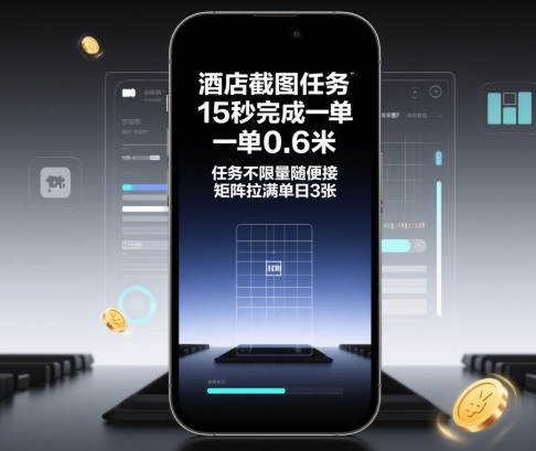 酒店截图任务，15秒完成一单，一单0.6米，任务不限量随便接，矩阵拉满单日3张【揭秘】-课程网