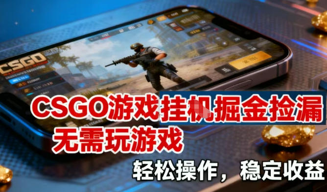 CSGO游戏挂G掘金捡漏，不需要玩游戏，操作简单，收益稳定【揭秘】-课程网
