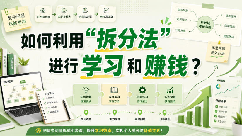 付费文章：如何利用“拆分法”进行学习和賺钱？-课程网