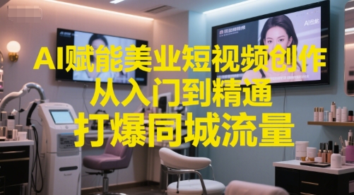 AI赋能美业短视频创作，从入门到精通，打爆同城流量，超级AI工具短视频实操落地-课程网