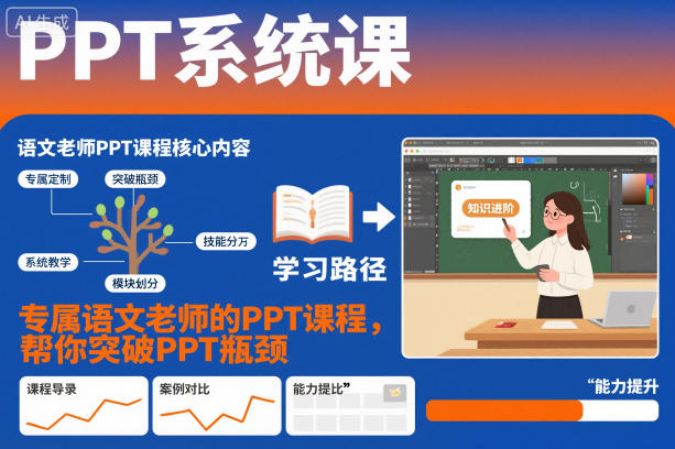 PPT系统课，专属语文老师的PPT课程，帮你突破PPT瓶颈-课程网