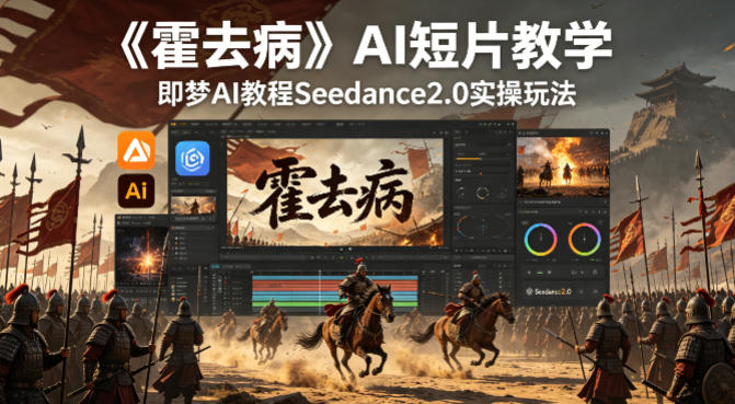 《霍去病》AI短片教学，即梦AI教程Seedance2.0实操玩法-课程网