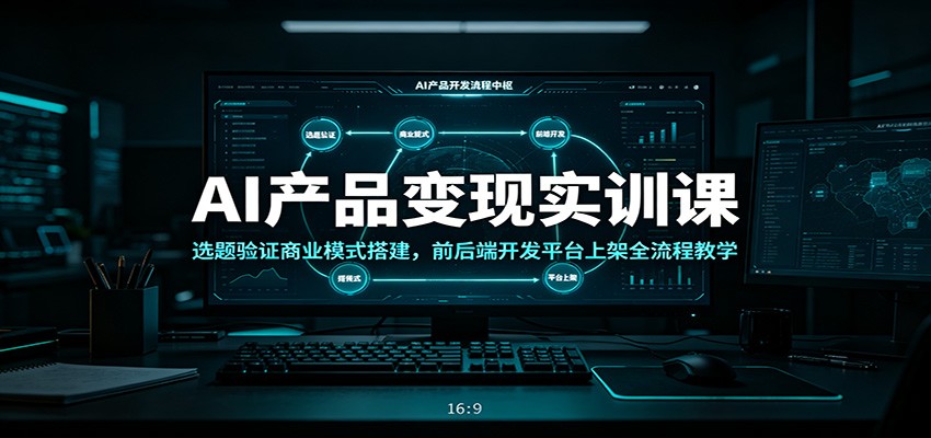 AI产品变现实训课：选题验证商业模式搭建，前后端开发平台上架全流程教学-课程网