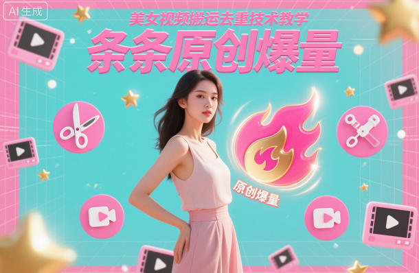 美女视频搬运去重技术教学，条条原创爆量-课程网