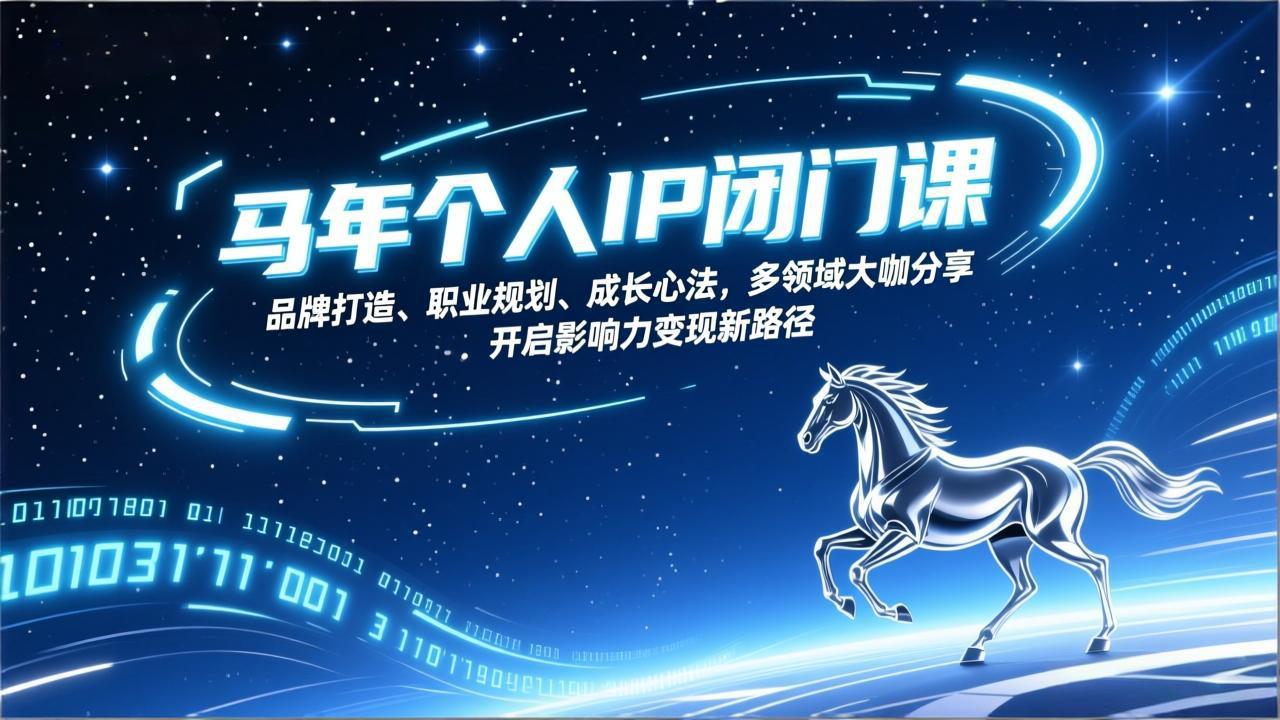 马年个人IP闭门课，品牌打造、职业规划、成长心法，多领域大咖分享，开启影响力变现新路径-课程网