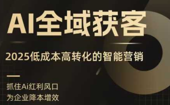 AI全域获客实训营，2025低成本高转化的智能营销，精准找客，高效营销-课程网