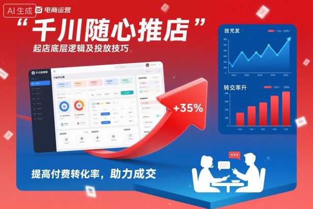 千川随心推起店底层逻辑及投放技巧，提高付费转化率，助力成交-课程网