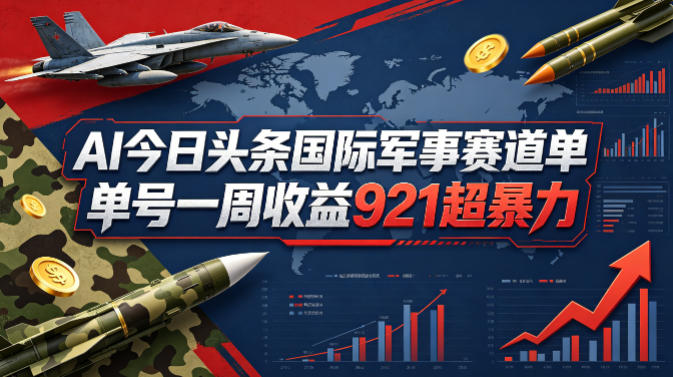 AI今日头条国际军事赛道，单号一周收益921，超暴力-课程网