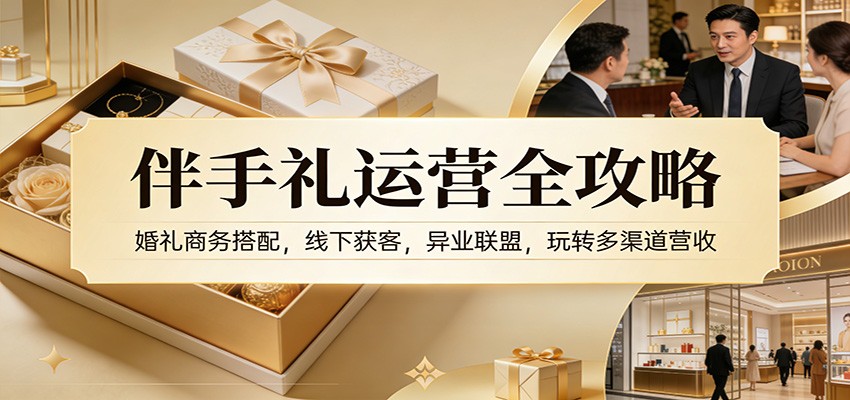 伴手礼运营全攻略：婚礼商务搭配，线下获客，异业联盟，玩转多渠道营收-课程网