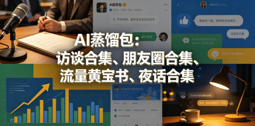 AI蒸馏包：访谈合集、朋友圈合集、流量黄宝书、夜话合集【文档】-课程网