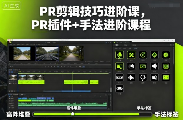 PR剪辑技巧进阶课，PR插件+手法进阶课程-课程网