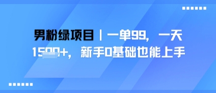 男粉绿项目，一单99，新手0基础也能上手，刚需稳定-课程网