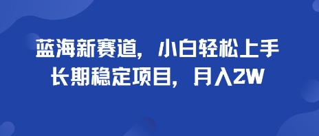 蓝海新赛道，小白轻松上手，长期稳定项目，月入2W-课程网