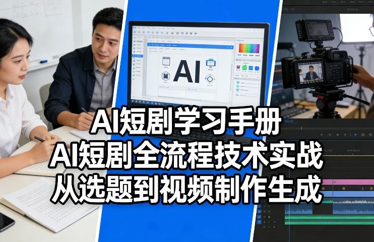 AI短剧学习手册，AI短剧全流程技术实战，从选题到视频制作生成-课程网