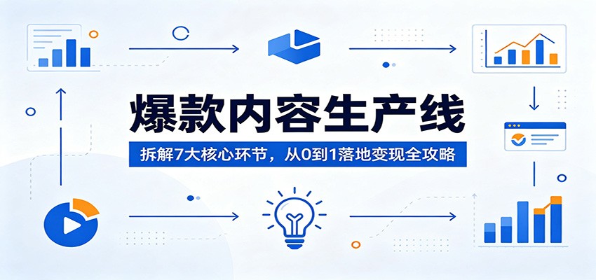 爆款内容生产线：拆解7大核心环节，从0到1落地变现全攻略-课程网