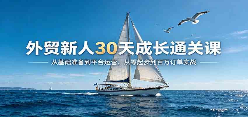 外贸新人30天成长通关课：从基础准备到平台运营，从零起步到百万订单实战-课程网