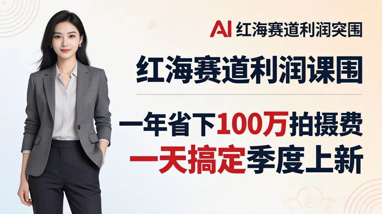 （17884期）服装老板AI模特图课：一年省下100万拍摄费，一天搞定季度上新，红海赛道利润突围-课程网