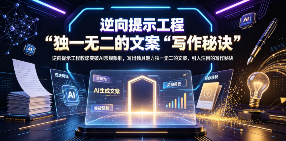 逆向提示工程教您突破AI常规限制，写出独具魅力独一无二的文案，引人注目的写作秘诀【原创双语字幕】-课程网