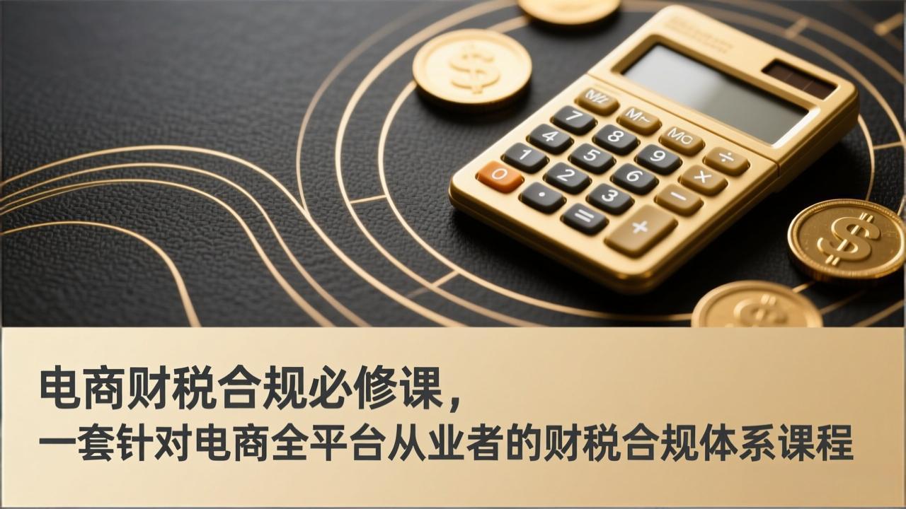 电商财税合规必修课，是一套针对电商全平台从业者的财税合规体系课程-课程网
