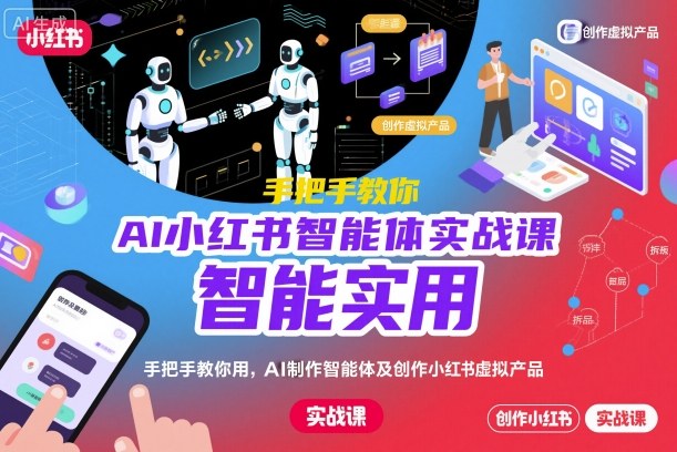 AI小红书智能体实战课，手把手教你用AI制作智能体及创作小红书虚拟产品，提效+内容商业化-课程网