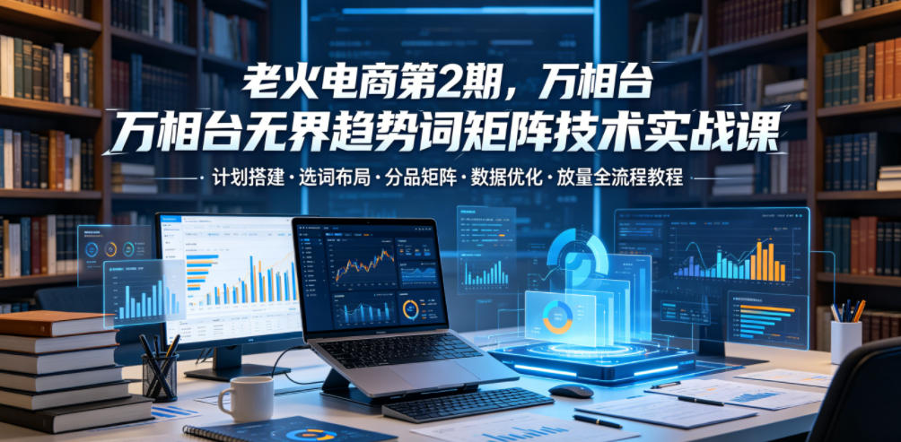 老火电商第2期，万相台无界趋势词矩阵技术实战课，计划搭建・选词布局・分品矩阵・数据优化・放量全流程教程-课程网