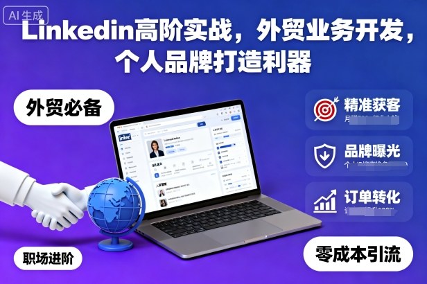 Linkedin高阶实战，外贸业务开发，个人品牌打造利器-课程网