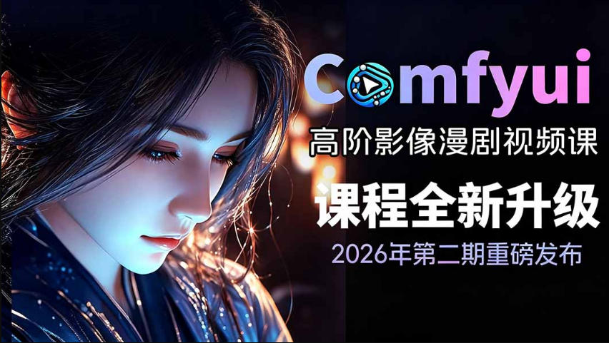 2026新版ComfyUI漫剧动画全流程实战课，0基础入门到进阶全流程动态漫，轻松实现流量变现-课程网