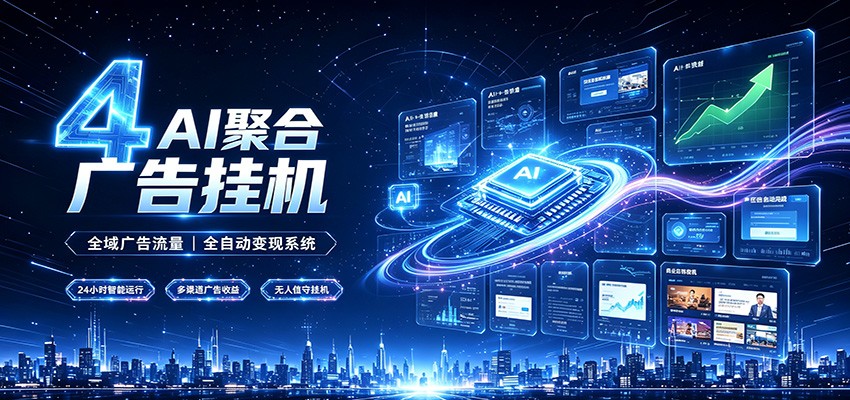全域广告流量聚合，AI无人挂机稳赚佣金，打造长期稳定被动收入副业-课程网