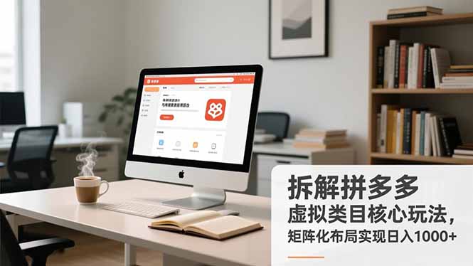 拆解拼多多虚拟类目核心玩法，矩阵化布局实现日入1000+-课程网