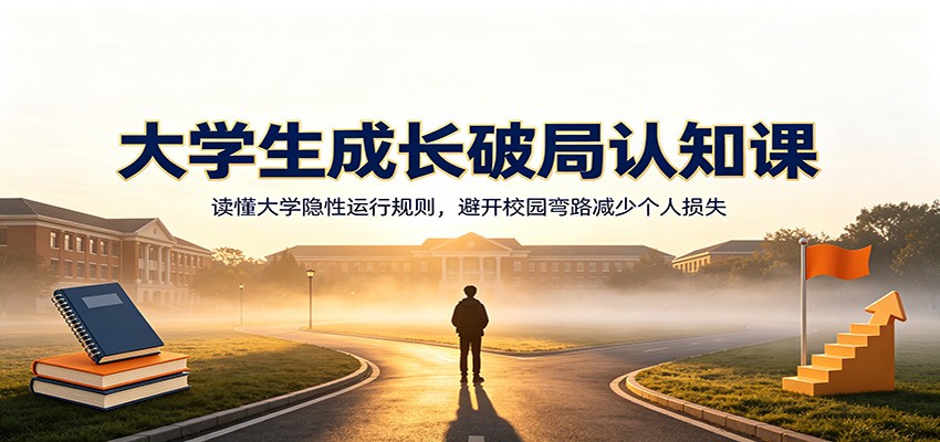 大学生成长破局认知课：读懂大学隐性运行规则，避开校园弯路减少个人损失-课程网