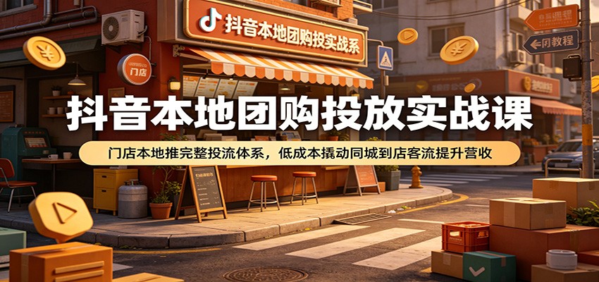 抖音本地团购投放实战课：门店本地推完整投流体系，低成本撬动同城到店客流提升营收-课程网