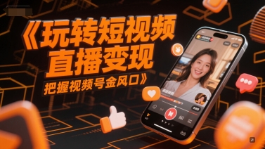 玩转短视频直播变现，把握视频号金风口-课程网