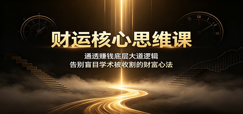 财运核心思维课：通透赚钱底层大道逻辑，告别盲目学术被收割的财富心法-课程网