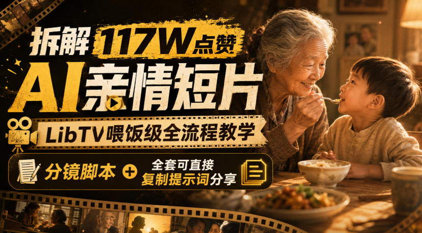 拆解117W点赞AI亲情短片，LibTV喂饭级全流程教学，分镜脚本+全套可直接复制提示词分享-课程网