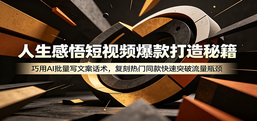 人生感悟短视频爆款打造秘籍：巧用A 批量写文案话术，复刻热门同款快速突破流量瓶颈-课程网