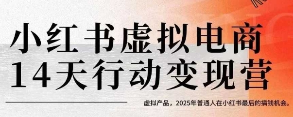 小红书虚拟电商14天变现训练营，虚拟产品，2025年普通人在小红书最后的搞钱机会（更新）-课程网