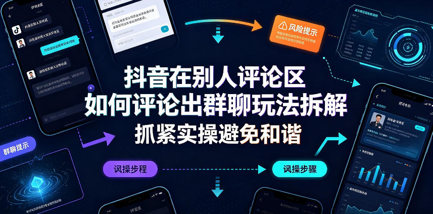 抖音在别人评论区如何评论出群聊玩法拆解，抓紧实操避免和谐-课程网