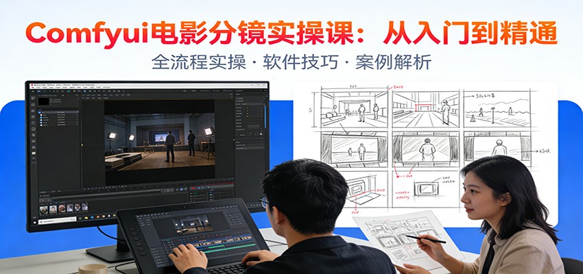 ComfyUI电影分镜实操课：分镜一致性，全流程AI视频制作，零基础也能做专业分镜-课程网