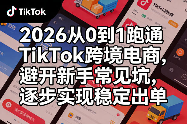 2026从0到1跑通TikTok跨境电商，避开新手常见坑，逐步实现稳定出单-课程网