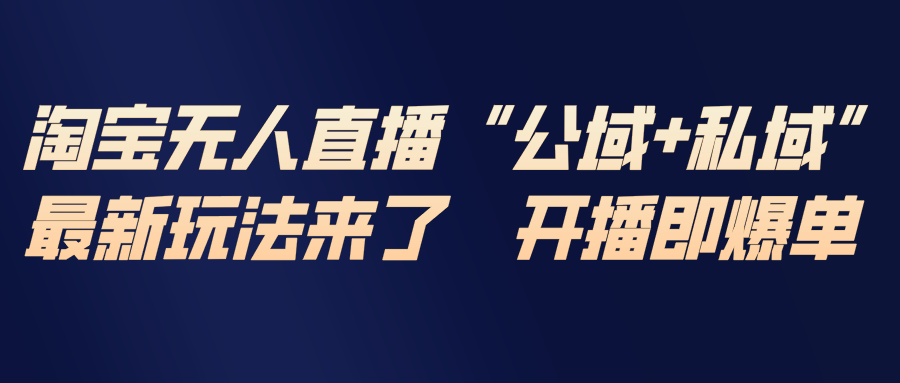 淘宝无人直播最新玩法，包含私域和公域两种玩法-课程网