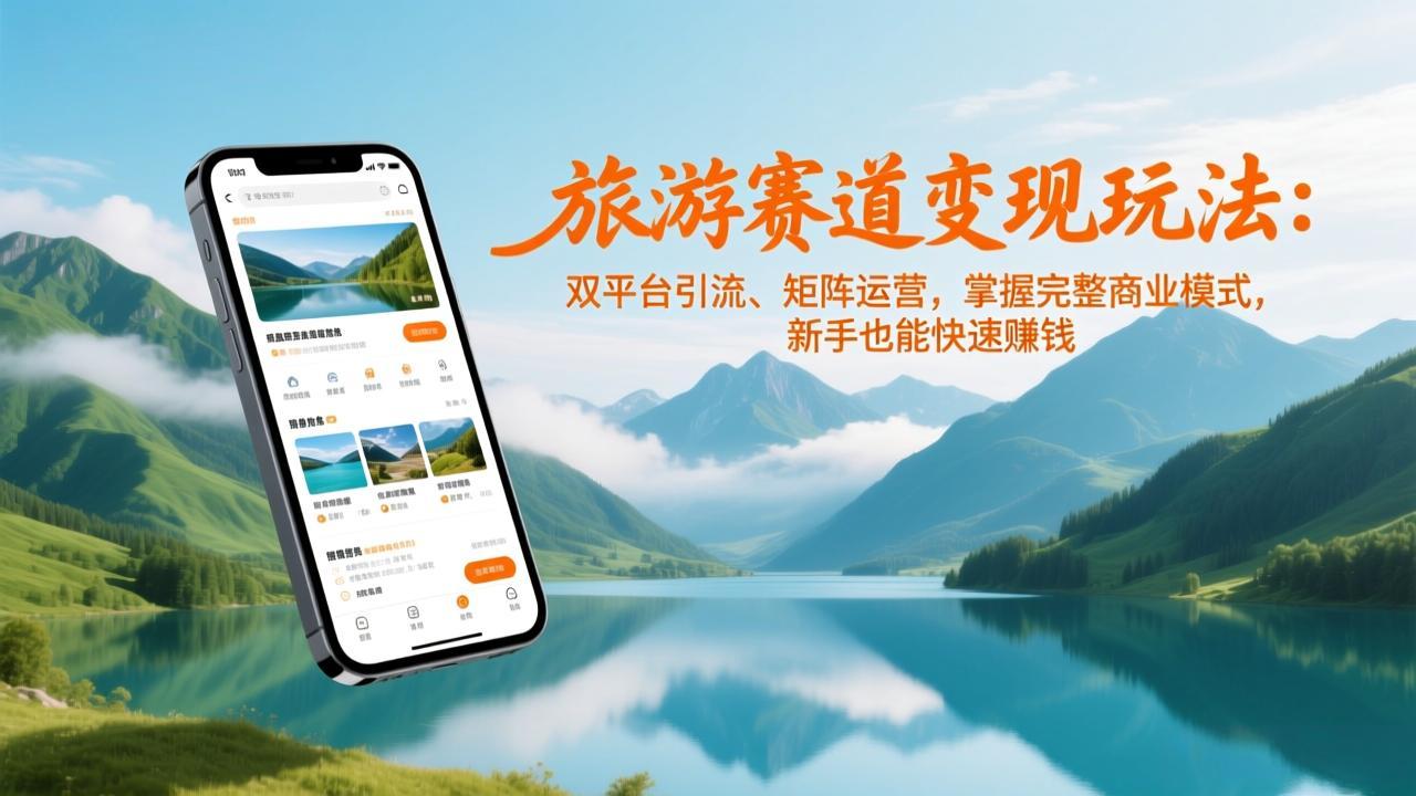 旅游赛道变现玩法：双平台引流、矩阵运营，掌握完整商业模式，新手也能快速赚钱-课程网