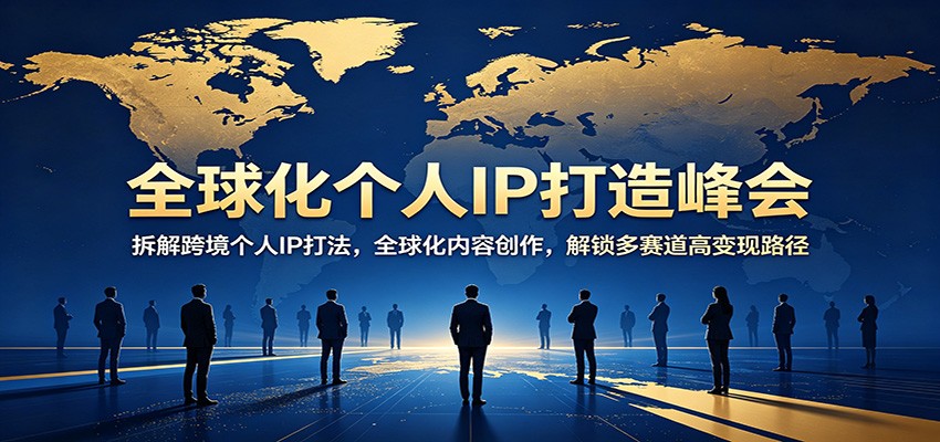 全球化个人IP打造峰会：拆解跨境个人IP打法，全球化内容创作，解锁多赛道高变现路径-课程网