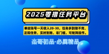 【零撸任务平台第二期】单账号一天收入20，任务多到做不完，实时到账，零门槛，可矩阵操作-课程网