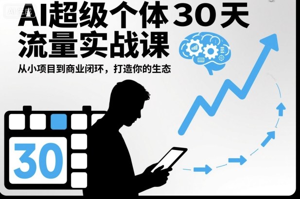 AI超级个体30天流量实战课，从小项目到商业闭环，打造你的生态-课程网