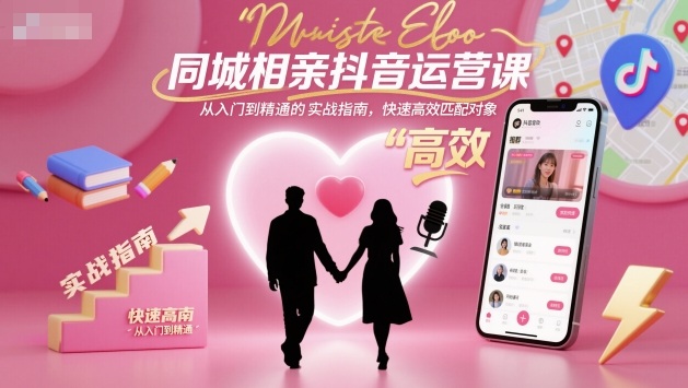 同城相亲抖音运营课，从入门到精通的实战指南，快速高效匹配对象-课程网